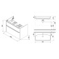 Jika Pure - Meuble avec lavabo, 80x54x42 cm, 2 tiroirs, blanc brillant H40B2344025002 Jika Pure - Meuble avec lavabo, 80x54x42 cm, 2 tiroirs, blanc brillant H40B2344025002