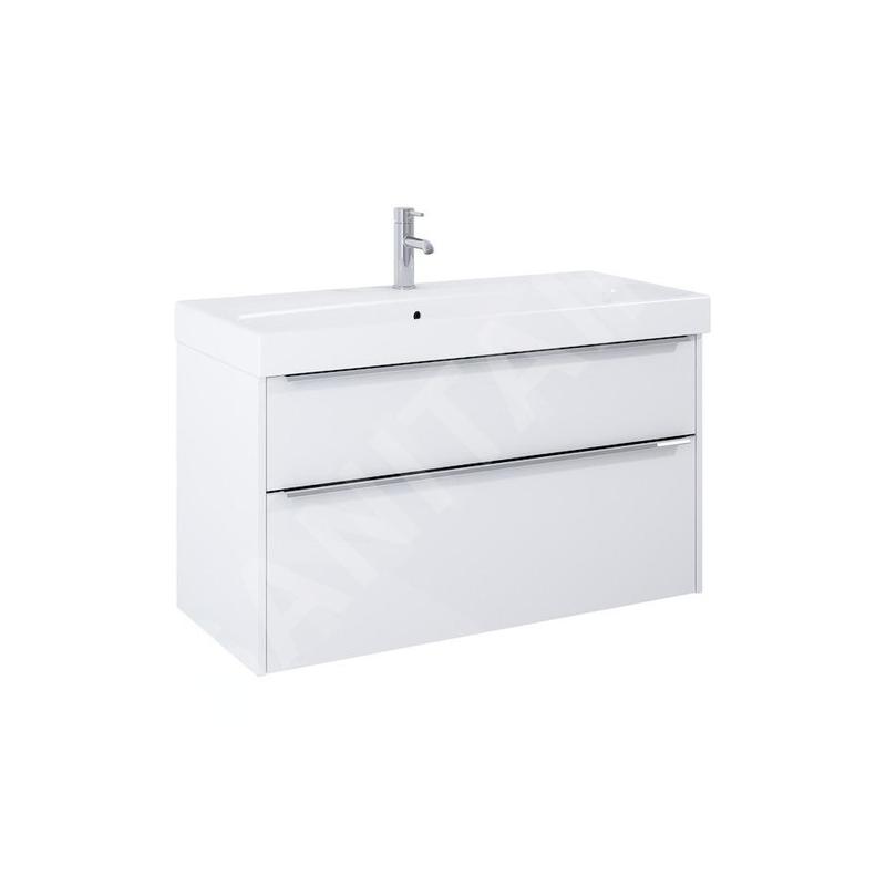 Jika Pure - Meuble avec lavabo, 100x54x42 cm, 2 tiroirs, blanc brillant H40B2364025002 Jika Pure - Meuble avec lavabo, 100x54x42 cm, 2 tiroirs, blanc brillant H40B2364025002