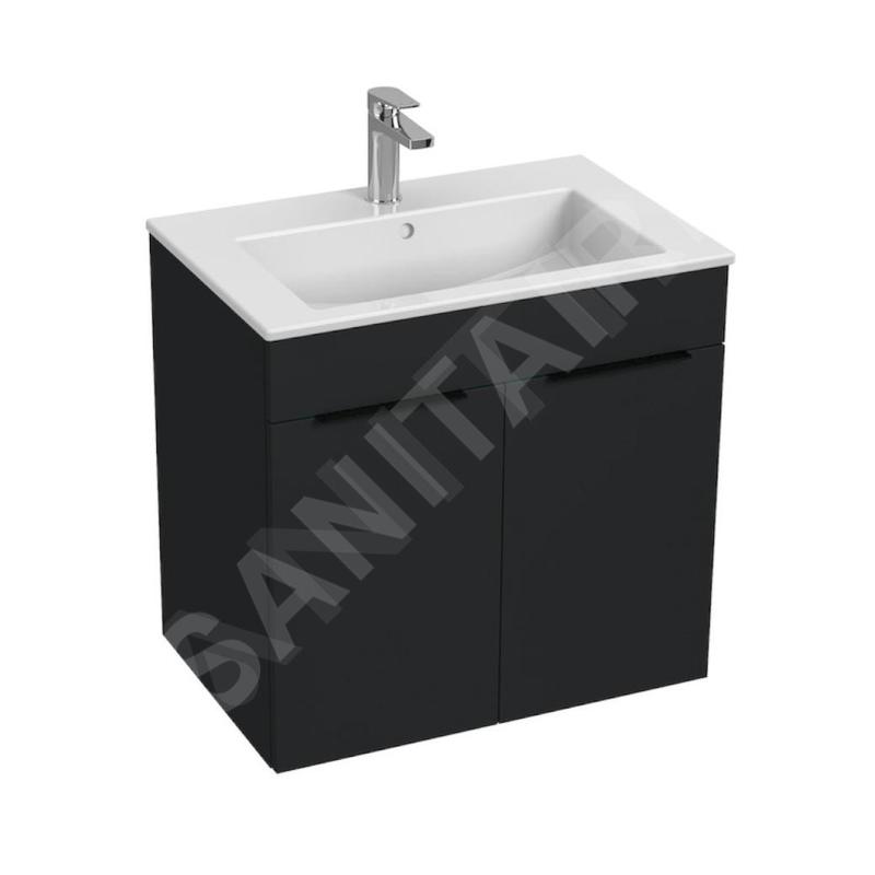 Jika Cube - Meuble avec lavabo 65x43x61 cm, anthracite mat H4536011763521 Jika Cube - Meuble avec lavabo 65x43x61 cm, anthracite mat H4536011763521