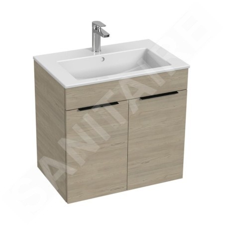Jika Cube - Meuble avec lavabo 65x43x61 cm, frêne H4536011765141