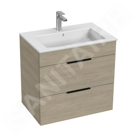 Jika Cube - Meuble avec lavabo 65x43x61 cm, frêne H4536021765141