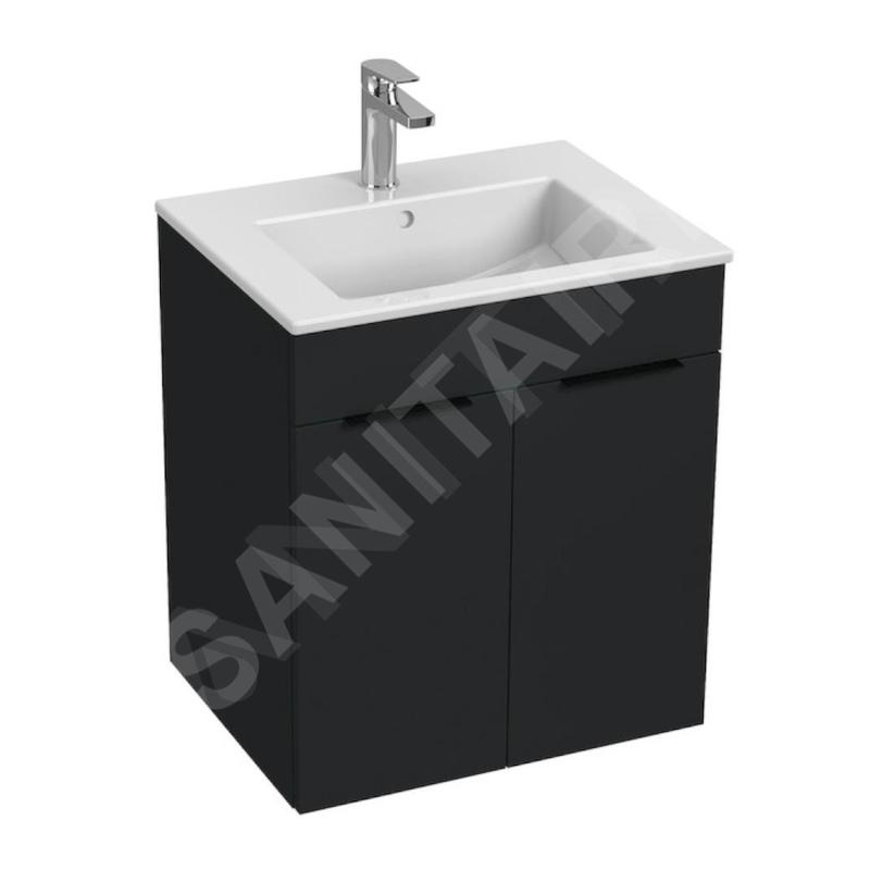 Jika Cube - Meuble avec lavabo 55x43x61 cm, anthracite mat H4536111763521 Jika Cube - Meuble avec lavabo 55x43x61 cm, anthracite mat H4536111763521