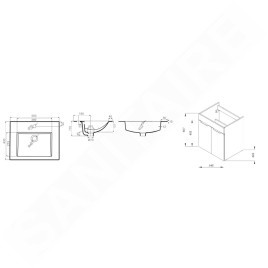 Jika Cube - Meuble avec lavabo 55x43x61 cm, anthracite mat H4536121763521