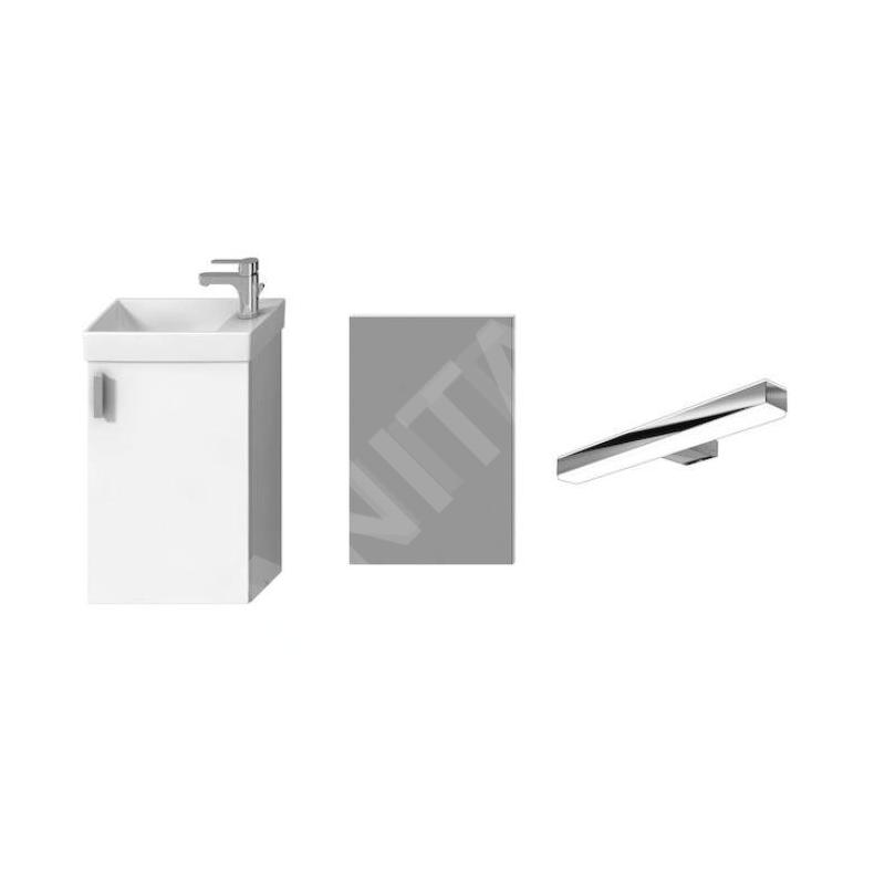 Jika Petit - Set meuble avec lave-mains, miroir et éclairage, blanc H45J5141753001 Jika Petit - Set meuble avec lave-mains, miroir et éclairage, blanc H45J5141753001
