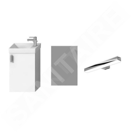 Jika Petit - Set meuble avec lave-mains, miroir et éclairage, blanc H45J5141753001
