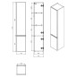 kielle Oudee - Armoire haute suspendue, 157x30x32 cm, noir mat 50202014