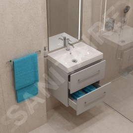 kielle Arkas I - Meuble sous lavabo 59 x 57 x 44 cm, 2 tiroirs, gris 50011602