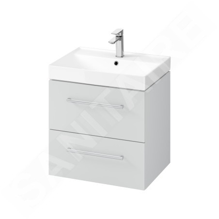 kielle Arkas I - Meuble avec lavabo, 60x57x44 cm, 2 tiroirs,  gris 50011S62