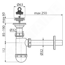 Alcadrain Siphons - Siphon d'évier, avec grille en acier inoxydable A410