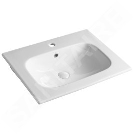 Sapho Sanovit Piedra - Lavabo pour meuble 61x47 cm, avec trop-plein, trou pour robinetterie, blanc 43061