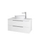 kielle Idolio - Meuble comprenant un plateau pour vasque 100x54x50 cm, avec découpe, blanc brillant 50024100 kielle Idolio - Meuble comprenant un plateau pour vasque 100x54x50 cm, avec découpe, blanc brillant 50024100