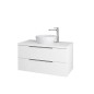 kielle Idolio - Meuble comprenant un plateau pour vasque 100x54x50 cm, avec découpe, blanc brillant 50024100 kielle Idolio - Meuble comprenant un plateau pour vasque 100x54x50 cm, avec découpe, blanc brillant 50024100