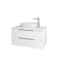 kielle Idolio - Meuble comprenant un plateau pour vasque 100x54x50 cm, avec découpe, blanc brillant 50024100 kielle Idolio - Meuble comprenant un plateau pour vasque 100x54x50 cm, avec découpe, blanc brillant 50024100