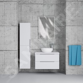 kielle Idolio - Meuble comprenant un plateau pour vasque 80x54x50 cm, avec découpe, blanc brillant 50024800