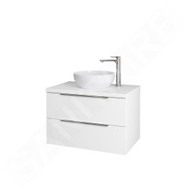kielle Idolio - Meuble comprenant un plateau pour vasque 80x54x50 cm, avec découpe, blanc brillant 50024800
