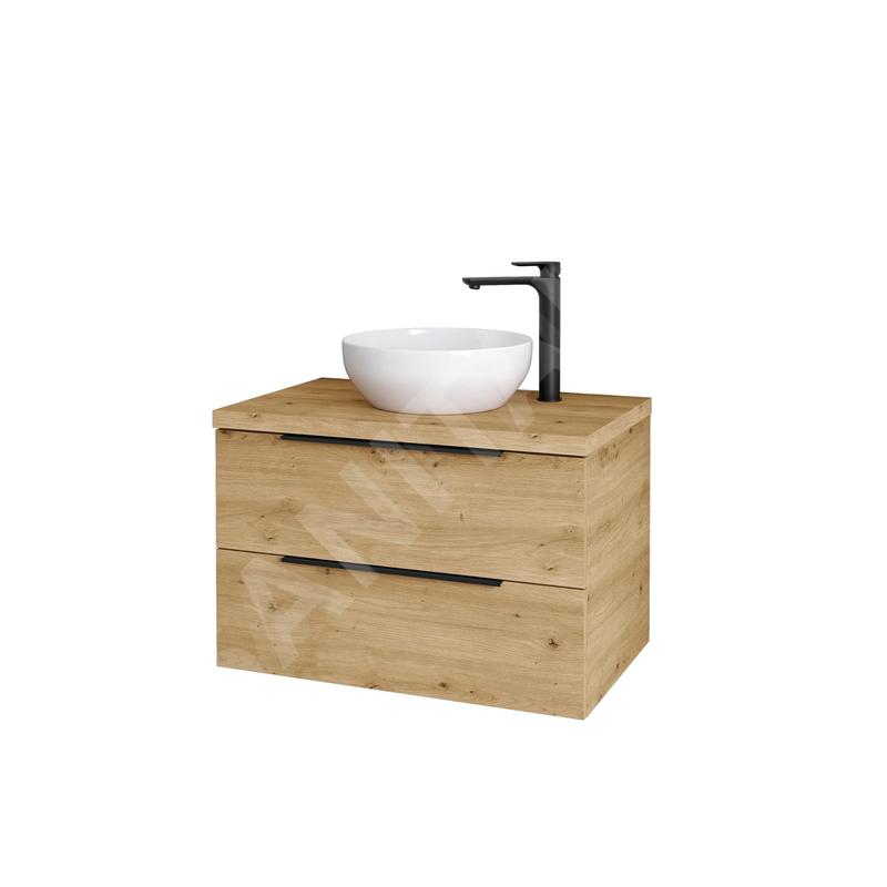 kielle Idolio - Meuble comprenant un plateau pour vasque 80x54x50 cm, avec découpe, caramel 50024801 kielle Idolio - Meuble comprenant un plateau pour vasque 80x54x50 cm, avec découpe, caramel 50024801