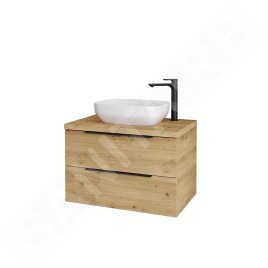 kielle Idolio - Meuble comprenant un plateau pour vasque 80x54x50 cm, avec découpe, caramel 50024801