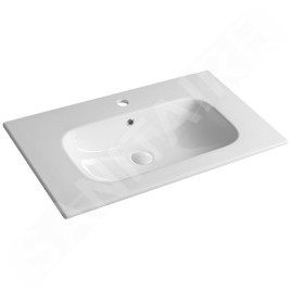 Sapho Sanovit Piedra - Lavabo pour meuble 81x47 cm, avec trop-plein, trou pour robinetterie, blanc 43081