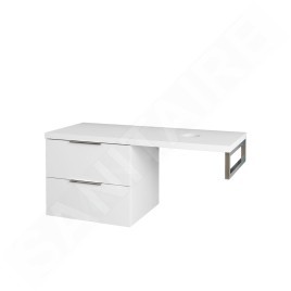 kielle Idolio - Meuble 60x50x50 cm, comprenant console et plateau 120 cm pour vasque, avec découpe, blanc brillant 50024S120