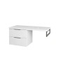 kielle Idolio - Meuble 60x50x50 cm, comprenant console et plateau 120 cm pour vasque, avec découpe, blanc brillant 50024S120