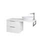 kielle Idolio - Meuble 60x50x50 cm, comprenant console et plateau 120 cm pour vasque, avec découpe, blanc brillant 50024S120