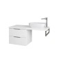 kielle Idolio - Meuble 60x50x50 cm, comprenant console et plateau 120 cm pour vasque, avec découpe, blanc brillant 50024S120