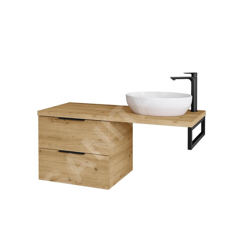 kielle Idolio - Meuble 60x50x50 cm, comprenant console et plateau 120 cm pour vasque, avec découpe, caramel 50024S121 kielle Idolio - Meuble 60x50x50 cm, comprenant console et plateau 120 cm pour vasque, avec découpe, caramel 50024S121