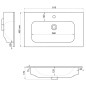 Sapho Sanovit Piedra - Lavabo pour meuble 81x47 cm, avec trop-plein, trou pour robinetterie, blanc 43081 Sapho Sanovit Piedra - Lavabo pour meuble 81x47 cm, avec trop-plein, trou pour robinetterie, blanc 43081