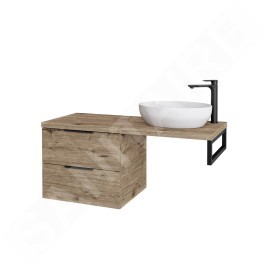 kielle Idolio - Meuble 60x50x50 cm, comprenant console et plateau 120 cm pour vasque, avec découpe, hercule 50024S123