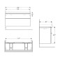 Geberit Smyle Square - Meuble pour lavabo, 1184x470x617 mm, 2 tiroirs, blanc brillant / blanc mat 500.356.00.1 Geberit Smyle Square - Meuble pour lavabo, 1184x470x617 mm, 2 tiroirs, blanc brillant / blanc mat 500.356.00.1