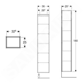 Geberit iCon - Armoire haute 180x36x29 cm, 1 porte, charnières G/D, chêne 502.316.JH.1
