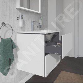 Duravit L-Cube - Meuble sous lavabo 550x620x481 mm, 2 tiroirs, blanc mat LC624001818