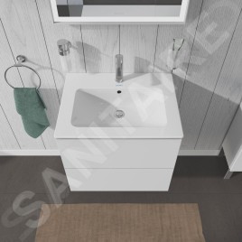 Duravit L-Cube - Meuble sous lavabo 550x620x481 mm, 2 tiroirs, blanc mat LC624001818