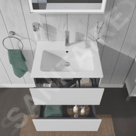 Duravit L-Cube - Meuble sous lavabo 550x620x481 mm, 2 tiroirs, blanc mat LC624001818