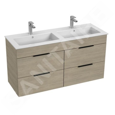 Jika Cube - Meuble avec double-lavabo 118x43x61 cm, frêne H4536621765141