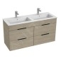 Jika Cube - Meuble avec double-lavabo 118x43x61 cm, frêne H4536621765141