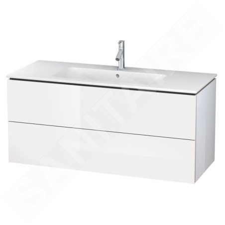 Duravit L-Cube - Meuble sous lavabo 550x1220x481 mm, 2 tiroirs, blanc brillant LC624302222