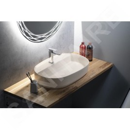 Sapho Isvea - Lavabo à poser 60x40 cm, trou pour robinet, ivoire 10NF65060-2K