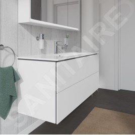 Duravit L-Cube - Meuble sous lavabo 550x1220x481 mm, 2 tiroirs, blanc brillant LC624302222