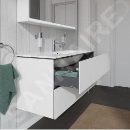 Duravit L-Cube - Meuble sous lavabo 550x1220x481 mm, 2 tiroirs, blanc brillant LC624302222