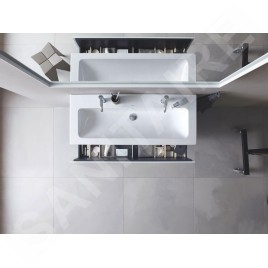Duravit L-Cube - Meuble sous lavabo 550x1220x481 mm, 2 tiroirs, blanc brillant LC624302222