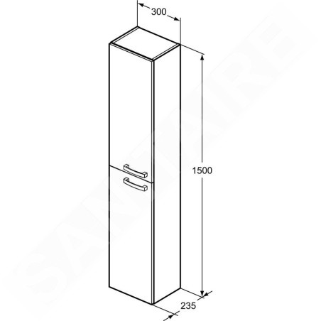 Ideal Standard Tempo - Meuble colonne 300x235x1500 mm, chêne cérusé E3243OS