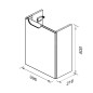 Ravak Classic II - Lavabo 396x216x500 mm, 1 porte, charnières à droite, blanc brillant X000001486 Ravak Classic II - Lavabo 396x216x500 mm, 1 porte, charnières à droite, blanc brillant X000001486