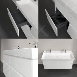 Villeroy & Boch Collaro - Meuble-vasque, 1154x546x444 mm, 4 tiroirs, Glossy White C01200DH