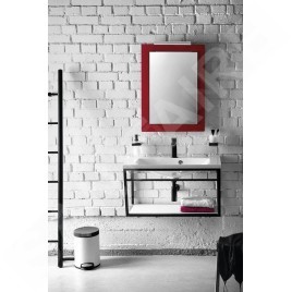 Sapho Ska - Support pour lavabo avec étagère, 750 mm, noir mat SKA102