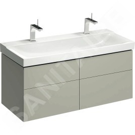 Geberit Xeno 2 - Meuble sous lavabo 1200 mm avec luminaire LED, 4 tiroirs, greige 500.518.00.1