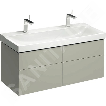 Geberit Xeno 2 - Meuble sous lavabo 1200 mm avec luminaire LED, 4 tiroirs, greige 500.518.00.1
