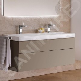 Geberit Xeno 2 - Meuble sous lavabo 1200 mm avec luminaire LED, 4 tiroirs, greige 500.518.00.1