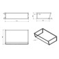 Sapho Ska - Support pour lavabo, 750 mm, noir mat SKA202