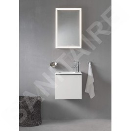 Duravit L-Cube - Meuble sous lavabo 400x420x294 mm, charnières à gauche, blanc mat LC6272L1818